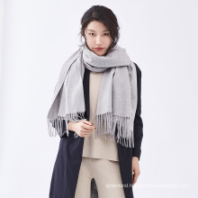 High Quality Women Autumn and Winter Custom Logo Solid-color Wool Scarf